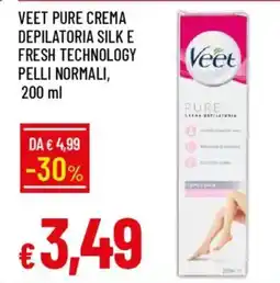 IperFamila Veet pure crema depilatoria silk e fresh technology pelli normali offerta