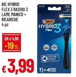 IperFamila Bic hybrid flex 3 rasoio 3 lame manico + ricariche 4 pz offerta
