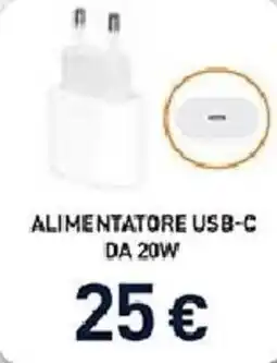 Unieuro ALIMENTATORE USB-C DA 20W offerta