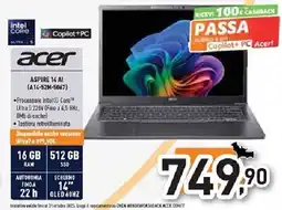 Unieuro acer ASPIRE 14 AI (A14-52M-5067) offerta