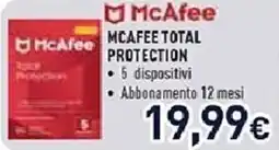 Unieuro Mcafee total protection offerta