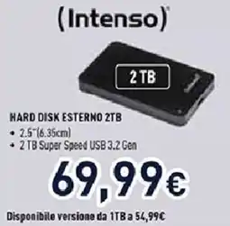 Unieuro (Intenso) HARD DISK ESTERNO 2TB offerta