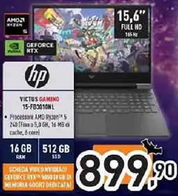 Unieuro hp VICTUS GAMING 15-FB3010NL offerta