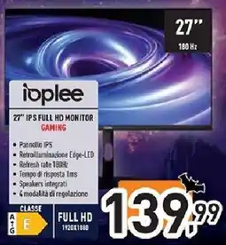 Unieuro ioplee 27" IPS FULL HD MONITOR offerta