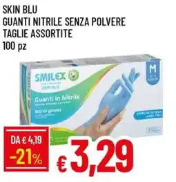 IperFamila Skin blu guanti nitrile senza polvere offerta