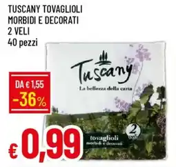 IperFamila Tuscany tovaglioli morbidi e decorati 2 veli offerta