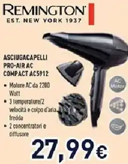 Unieuro REMINGTON ASCIUGACAPELLI PRO-AIR AC COMPACT AC5912 offerta