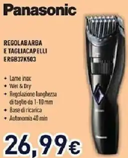 Unieuro Panasonic REGOLABARBA E TAGLIACAPELLI ERGB37K503 offerta