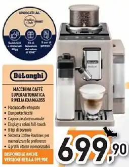 Unieuro DeLonghi MACCHINA CAFFÈ SUPERAUTOMATICA RIVELIA EXAMC4055 offerta