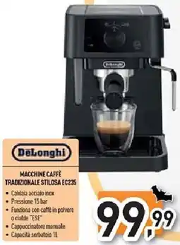 Unieuro DeLonghi MACCHINE CAFFÈ TRADIZIONALE STILOSA EC235 offerta