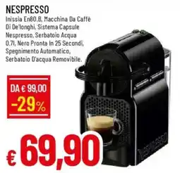IperFamila NESPRESSO Inissia En80.B, Macchina Da Caffè Di De'longhi offerta