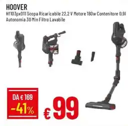 IperFamila HOOVER Hf103px011 Scopa Ricaricabile offerta