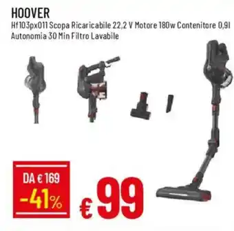 IperFamila HOOVER Hf103px011 Scopa Ricaricabile offerta