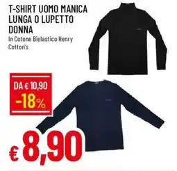 IperFamila T-shirt uomo manica lunga o lupetto donna offerta