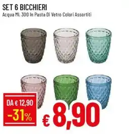 IperFamila Set 6 bicchieri offerta
