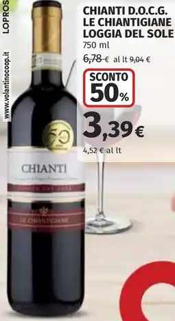 Coop Chianti d.o.c.g. LE CHIANTIGIANE loggia del sole offerta