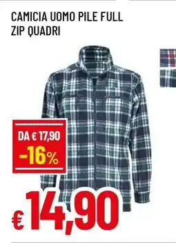 Famila CAMICIA UOMO PILE FULL ZIP QUADRI offerta