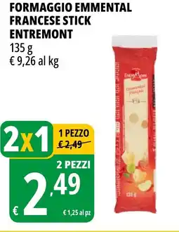Tigros Formaggio emmental francese stick ENTREMONT offerta