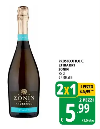 Tigros Prosecco d.o.c. extra dry ZONIN offerta