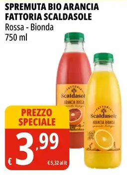 Tigros Spremuta bio arancia FATTORIA SCALDASOLE offerta