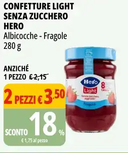 Tigros Confetture light senza zucchero HERO offerta