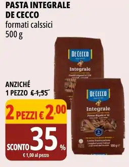Tigros Pasta integrale DE CECCO offerta