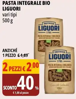 Tigros Pasta integrale bio LIGUORI offerta