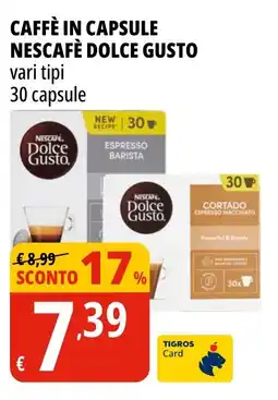 Tigros Caffè in capsule NESCAFÈ DOLCE GUSTO offerta