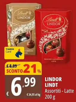 Tigros Lindor LINDT offerta