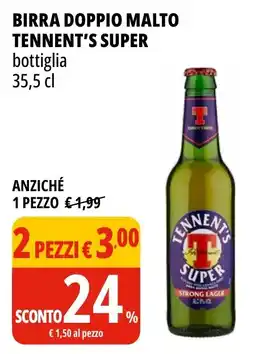 Tigros Birra doppio malto TENNENT'S SUPER offerta
