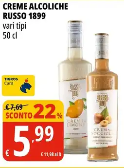 Tigros Creme alcoliche RUSSO 1899 offerta