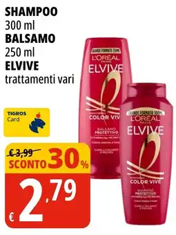 Tigros Shampoo - balsamo ELVIVE offerta