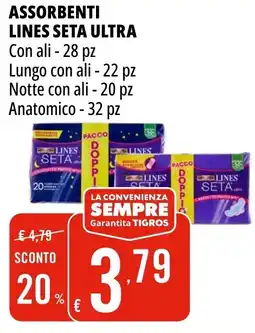 Tigros Assorbenti lines seta ultra offerta