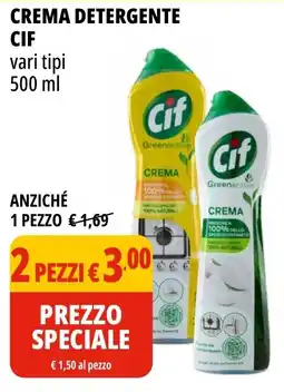 Tigros Crema detergente CIF offerta