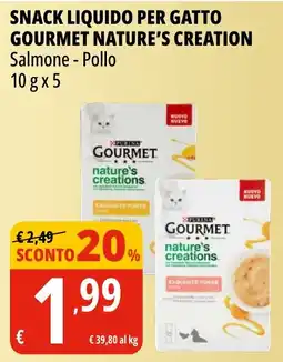 Tigros Snack liquido per gatto gourmet nature's creation offerta