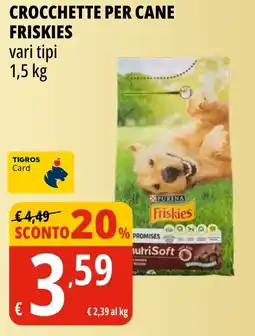 Tigros Crocchette per cane FRISKIES offerta