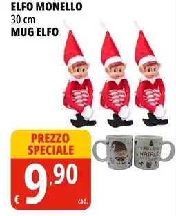 Tigros Elfo monello 30 cm mug elfo offerta