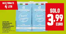 Panorama Latte uht parzialmente scremato "bontà leggera" GRANAROLO offerta