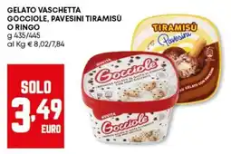 Panorama Gelato vaschetta gocciole, pavesini tiramisu o ringo offerta