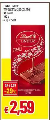 Famila LINDT LINDOR TAVOLETTA CIOCCOLATO AL LATTE offerta