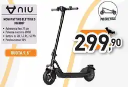 Unieuro niu MONOPATTINO ELETTRICO KQi100P offerta