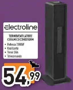 Unieuro Electroline TERMOVENTILATORE CERAMICO CTHE21GRM offerta