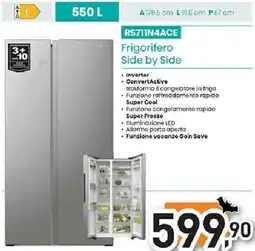 Unieuro Hisense RS711N4ACE Frigorifero Side by Side offerta