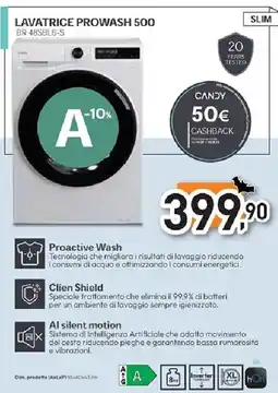 Unieuro CANDY LAVATRICE PROWASH 500 BR 48SBL6-S offerta