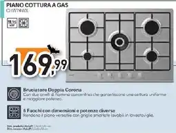 Unieuro CANDY PIANO COTTURA A GAS CHW74WX offerta