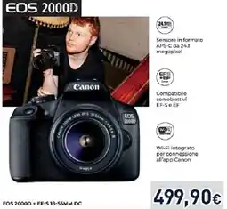 Unieuro Canon EOS 2000D offerta