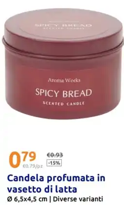 Action Candela profumata in vasetto di latta offerta