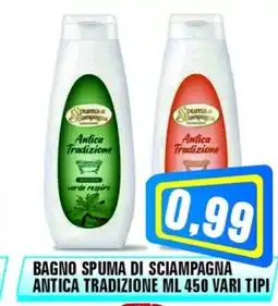 Punto Vigas Bagno spuma di sciampagna antica tradizione offerta