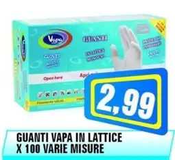 Punto Vigas Guanti vapa in lattice x 100 varie misure offerta