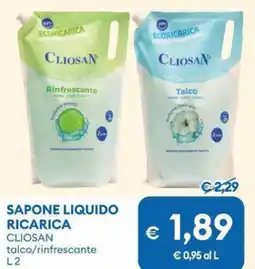 MD Discount Sapone liquido ricarica cliosan talco/rinfrescante offerta
